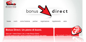 Bonus Direct: screenshot dal sito del programma per assicurati Direct Line